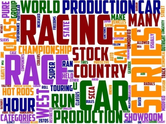 Production Car Racing Wordart Banner