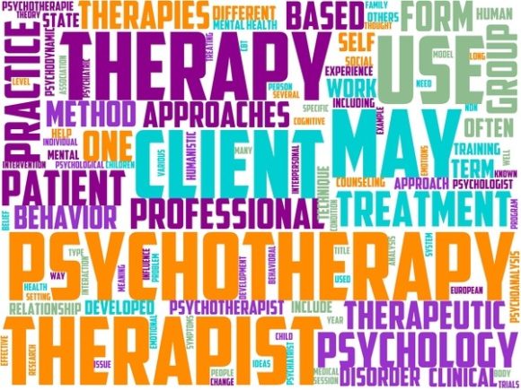 Psychotherapist Wordart Background